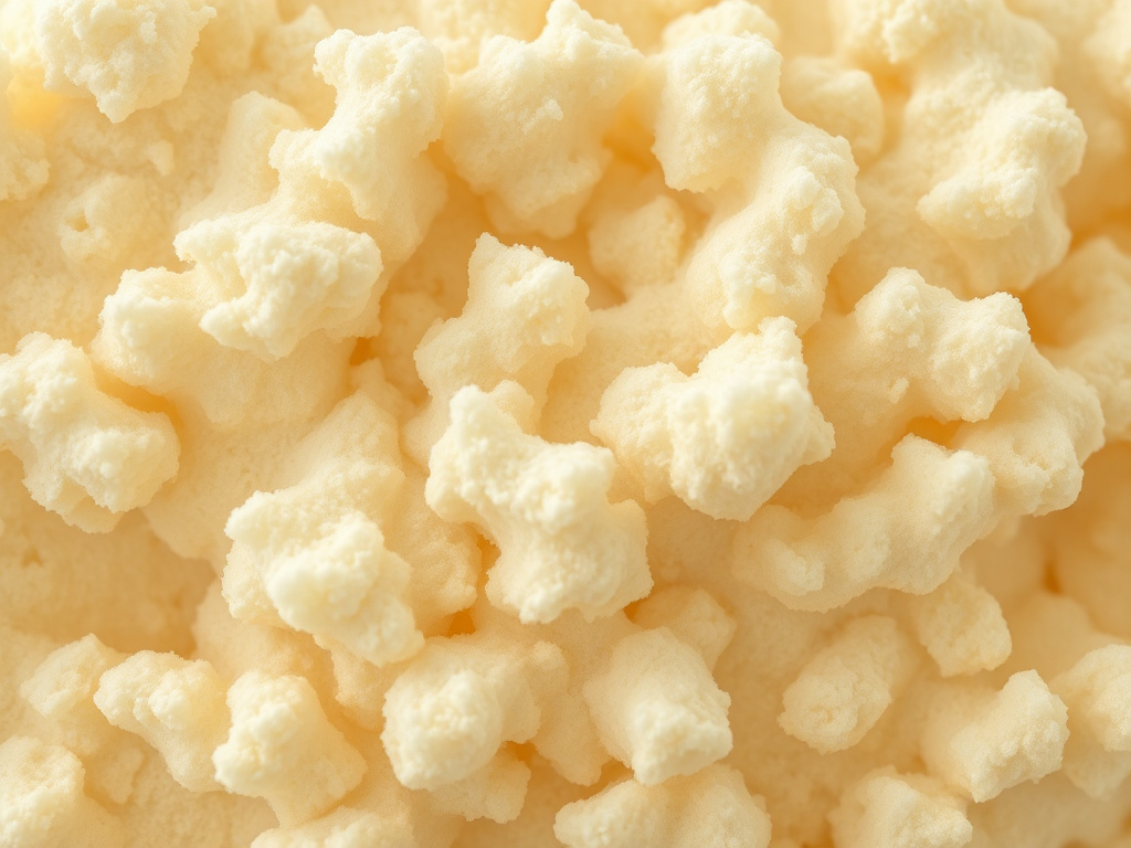 Close-up texture of cured spray foam insulation material